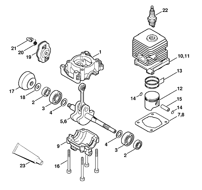 Crankcase, Cylinder