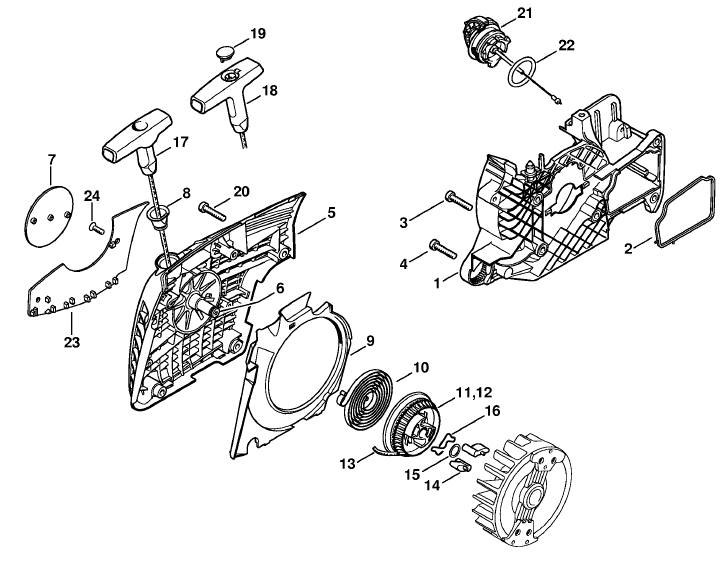 Fan Housing with Rewind Starter