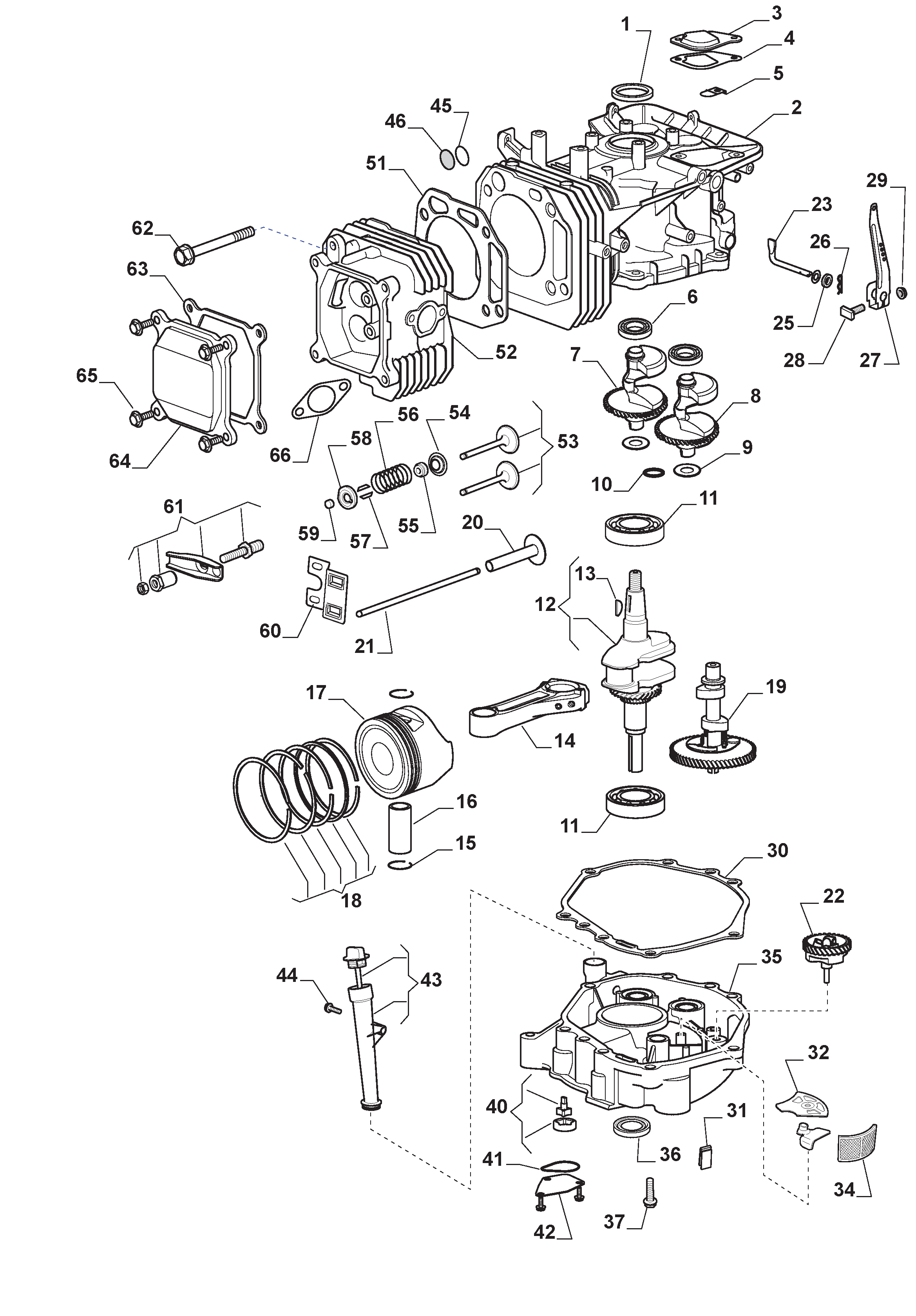  Piston, Crankshaft