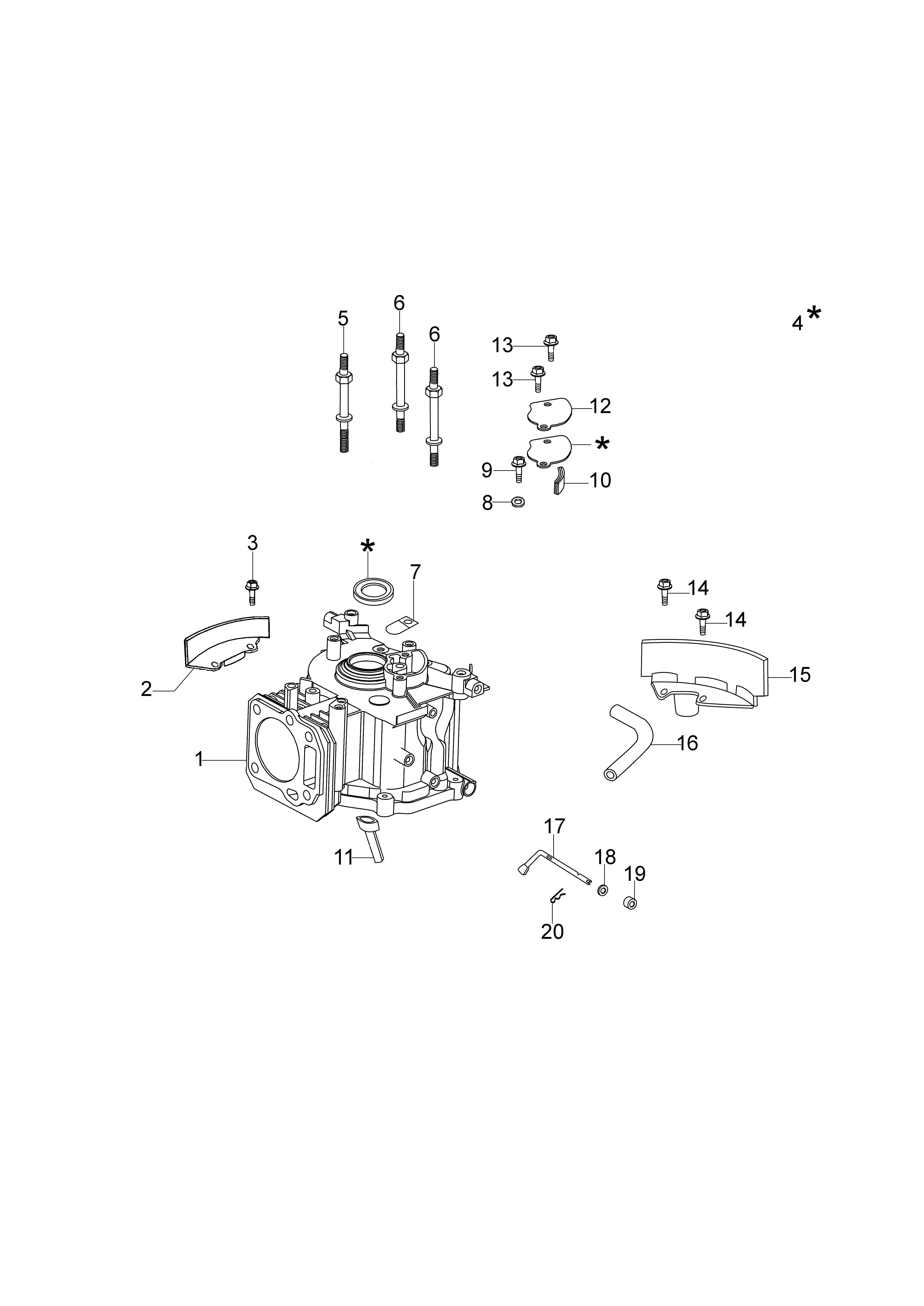 Cylinder and crankcase