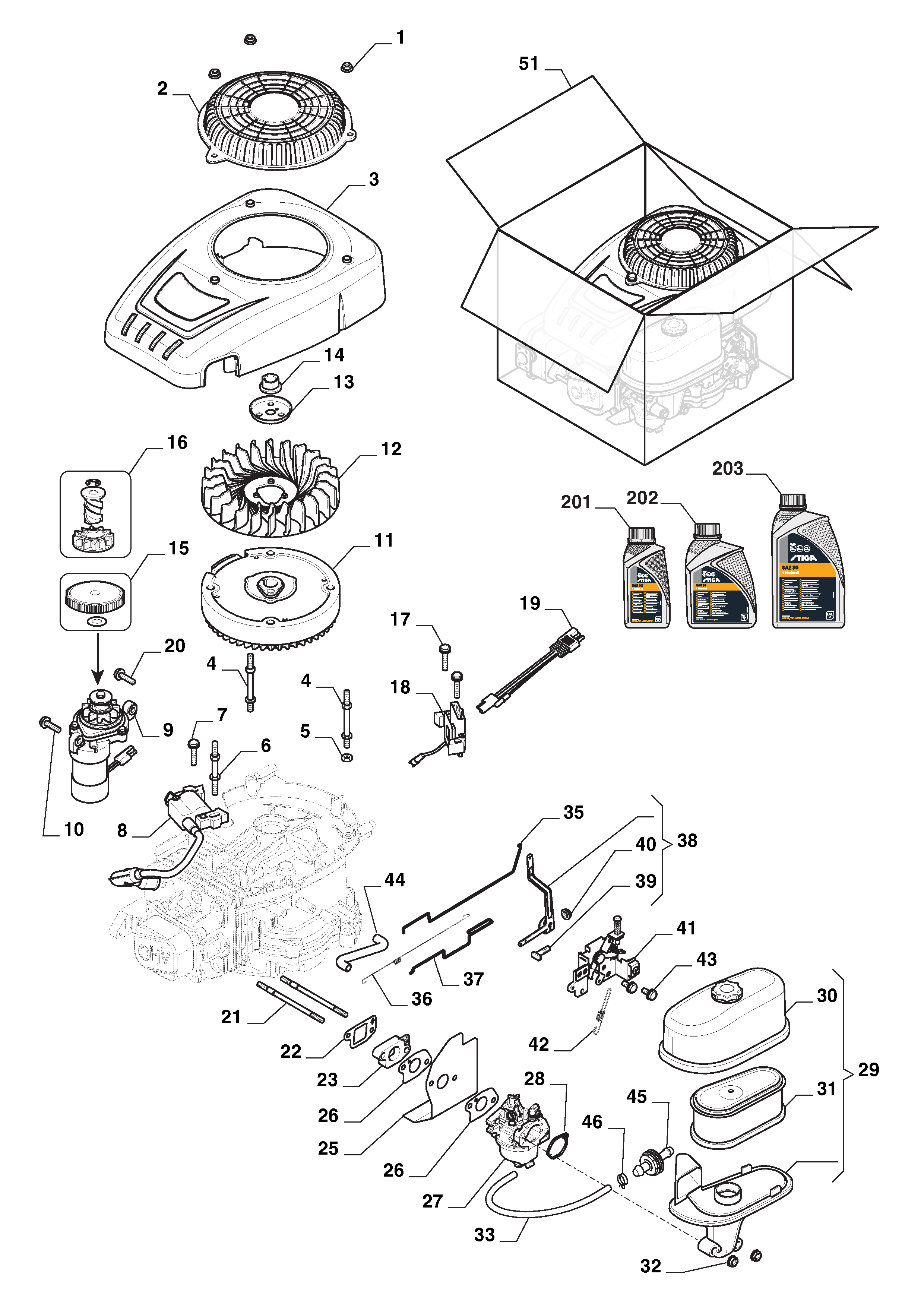  Carburettor, Air Cleaner Assy