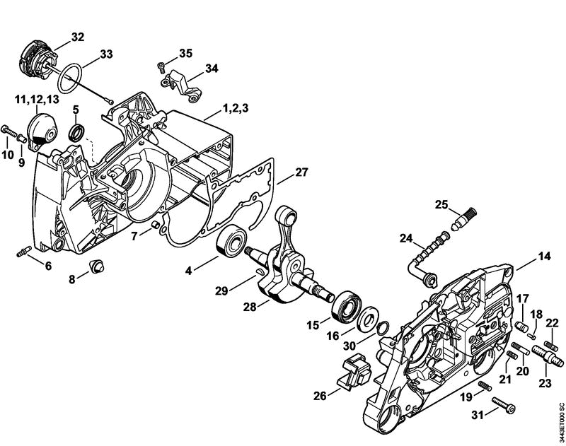MS461-A CRANKCASE