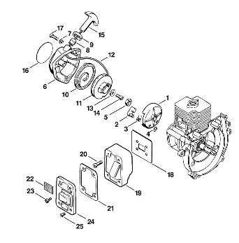 B-Rewind starter, Muffler