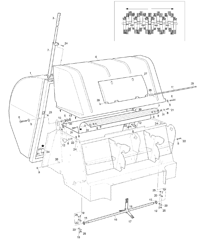 Hopper/Brush Assembly