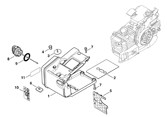 Tank housing MS 200