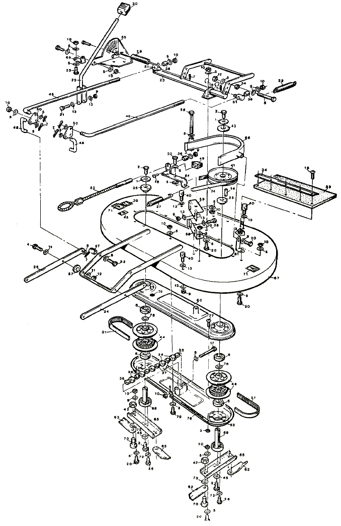 42" contra rotating cutter deck