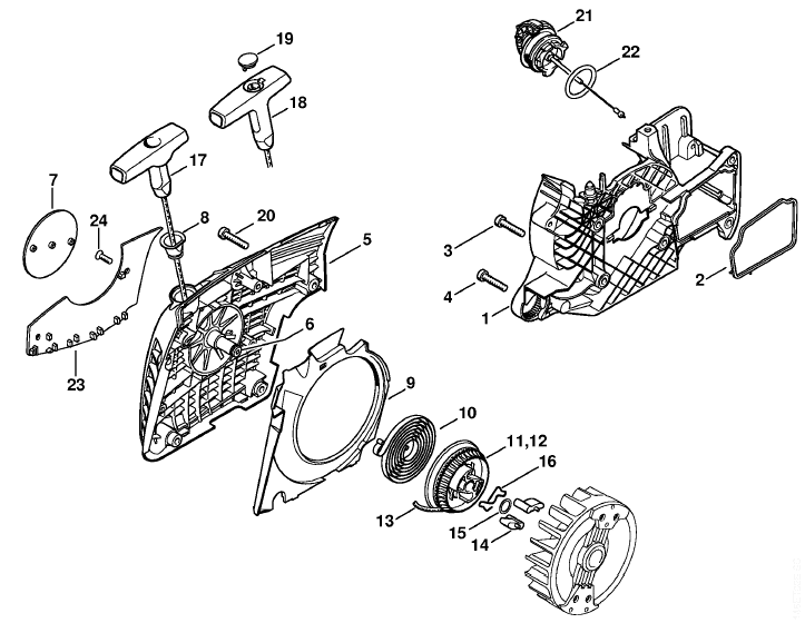 Fan Housing with Rewind Starter