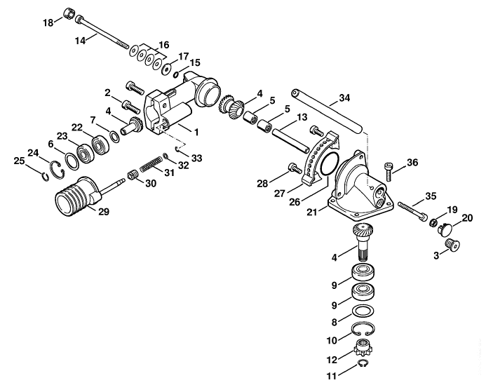 Angle drive 0Á - 90Á - M