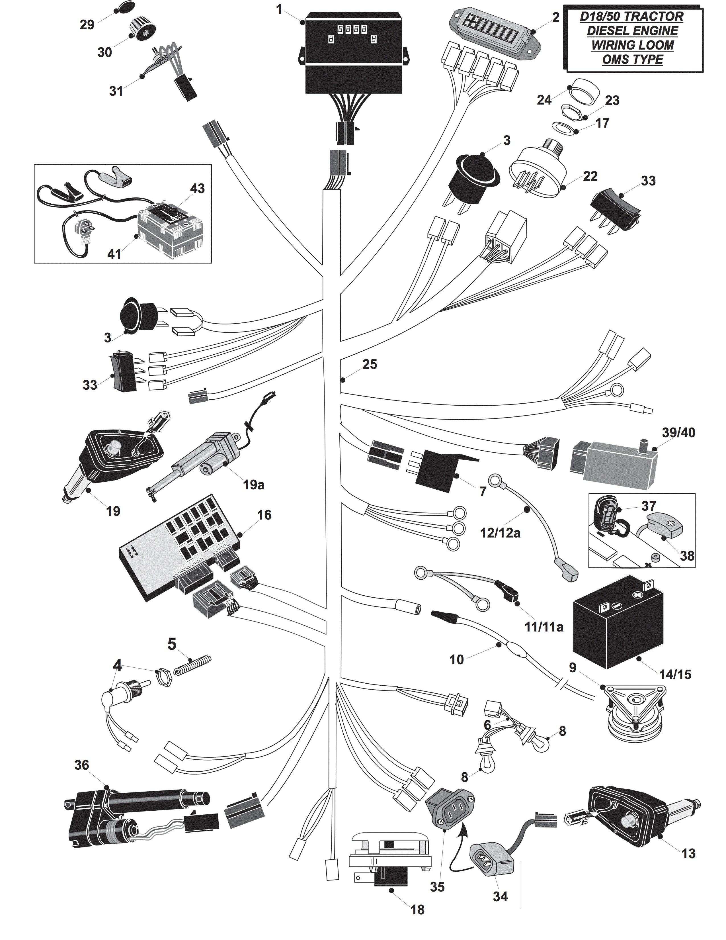 DIESEL ENGINE WIRING LOOM - QMS TYPE
