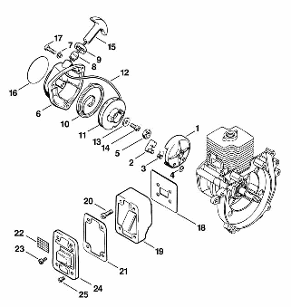B-Rewind starter, Muffler