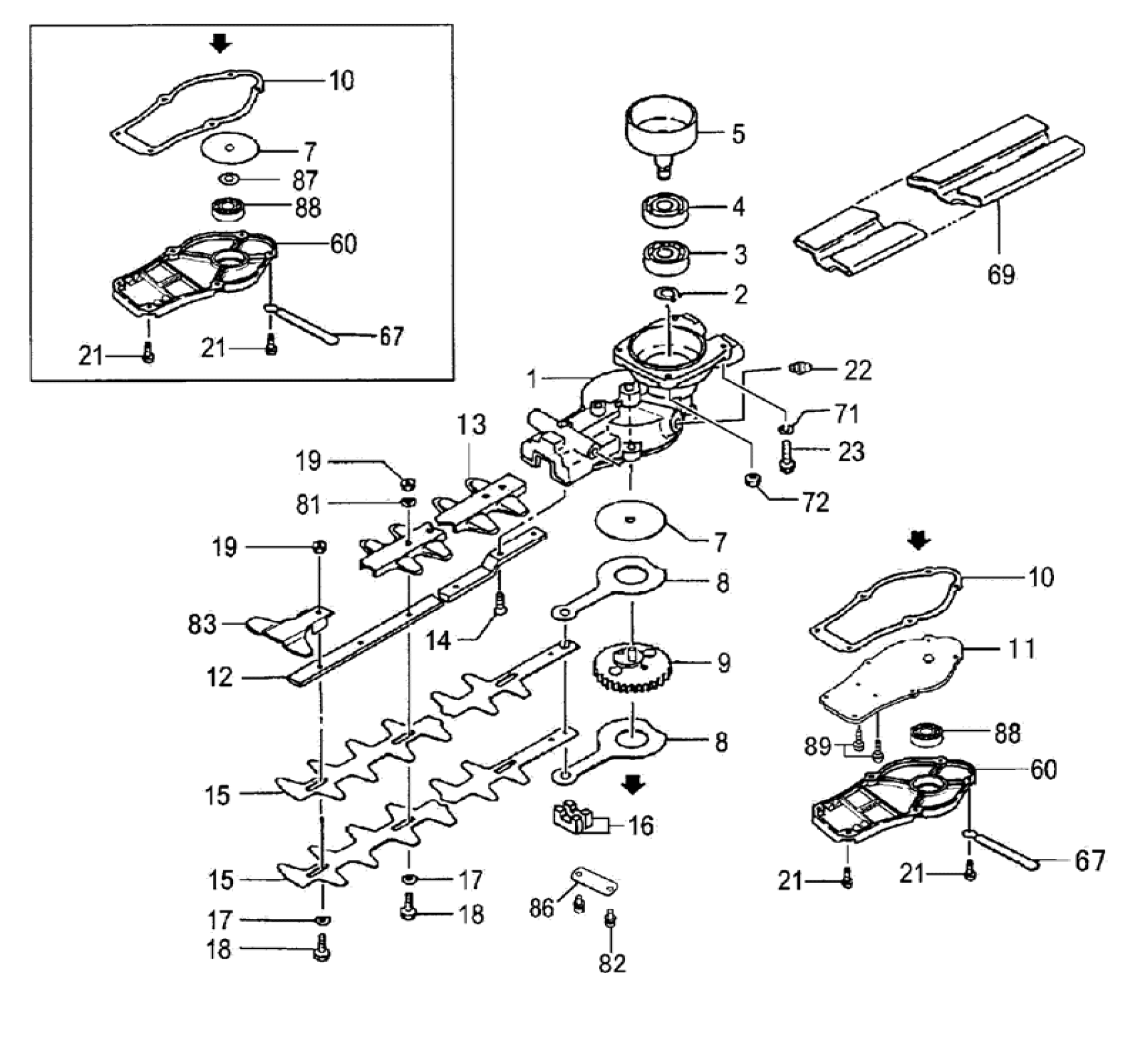 GEAR CASE / BLADE (SERIAL NO.Y322201-)