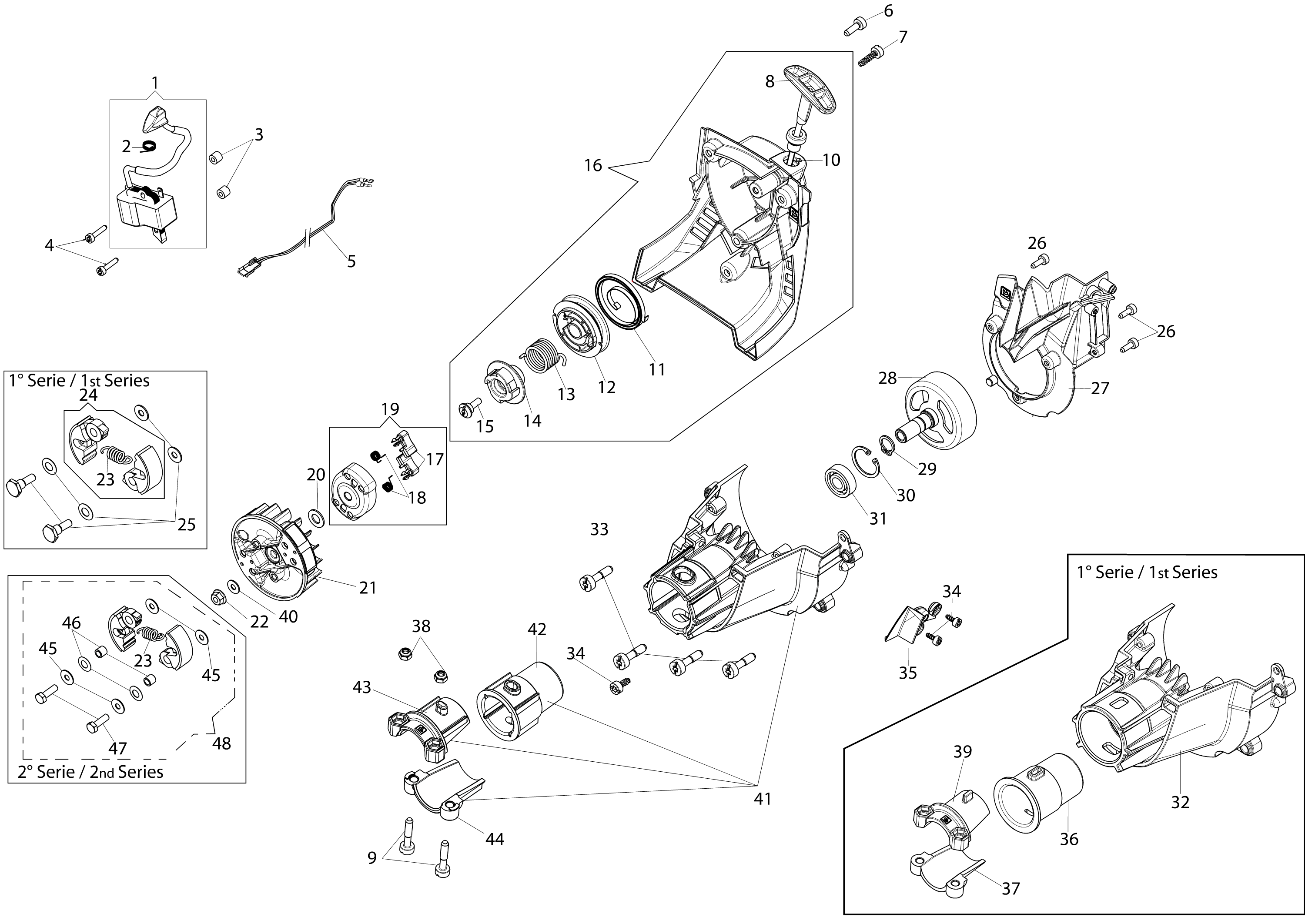 Starter assy and clutch