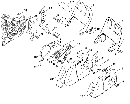 Chain brake-Chain sprkt cover