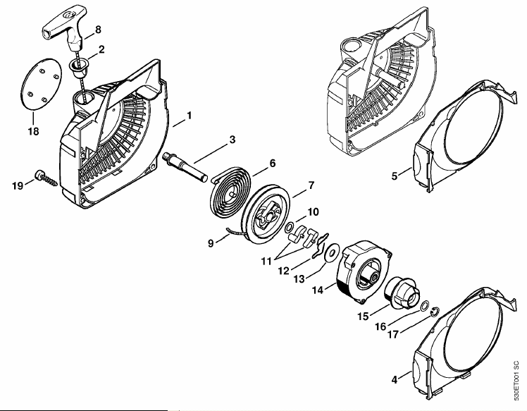 Fan Housing with Rewind Starter B