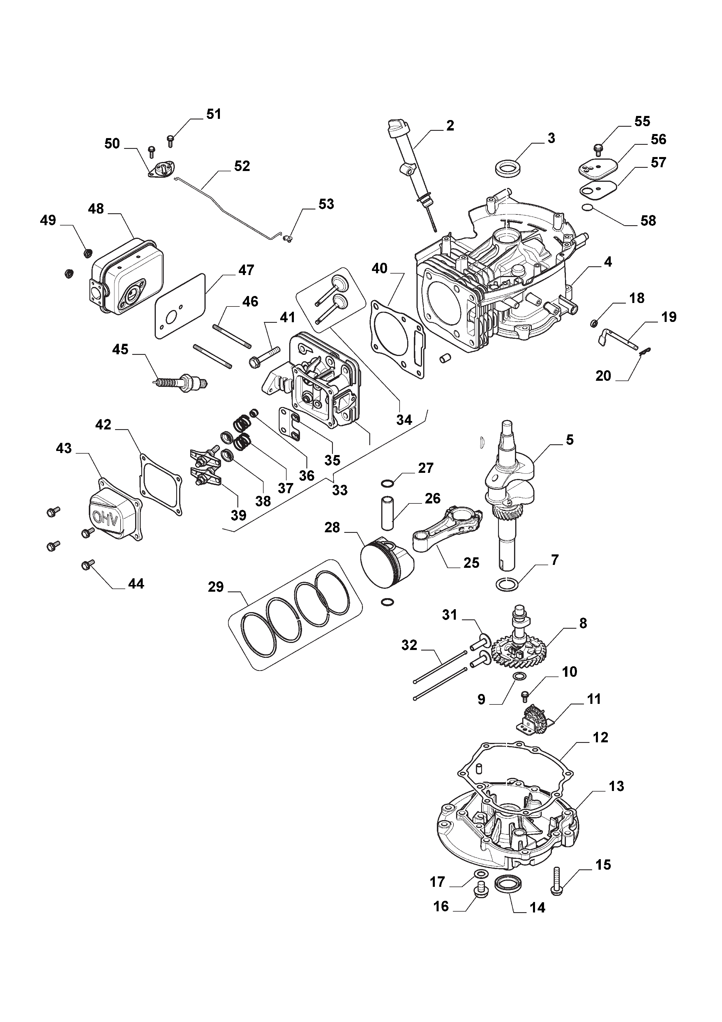  Piston, Crankshaft