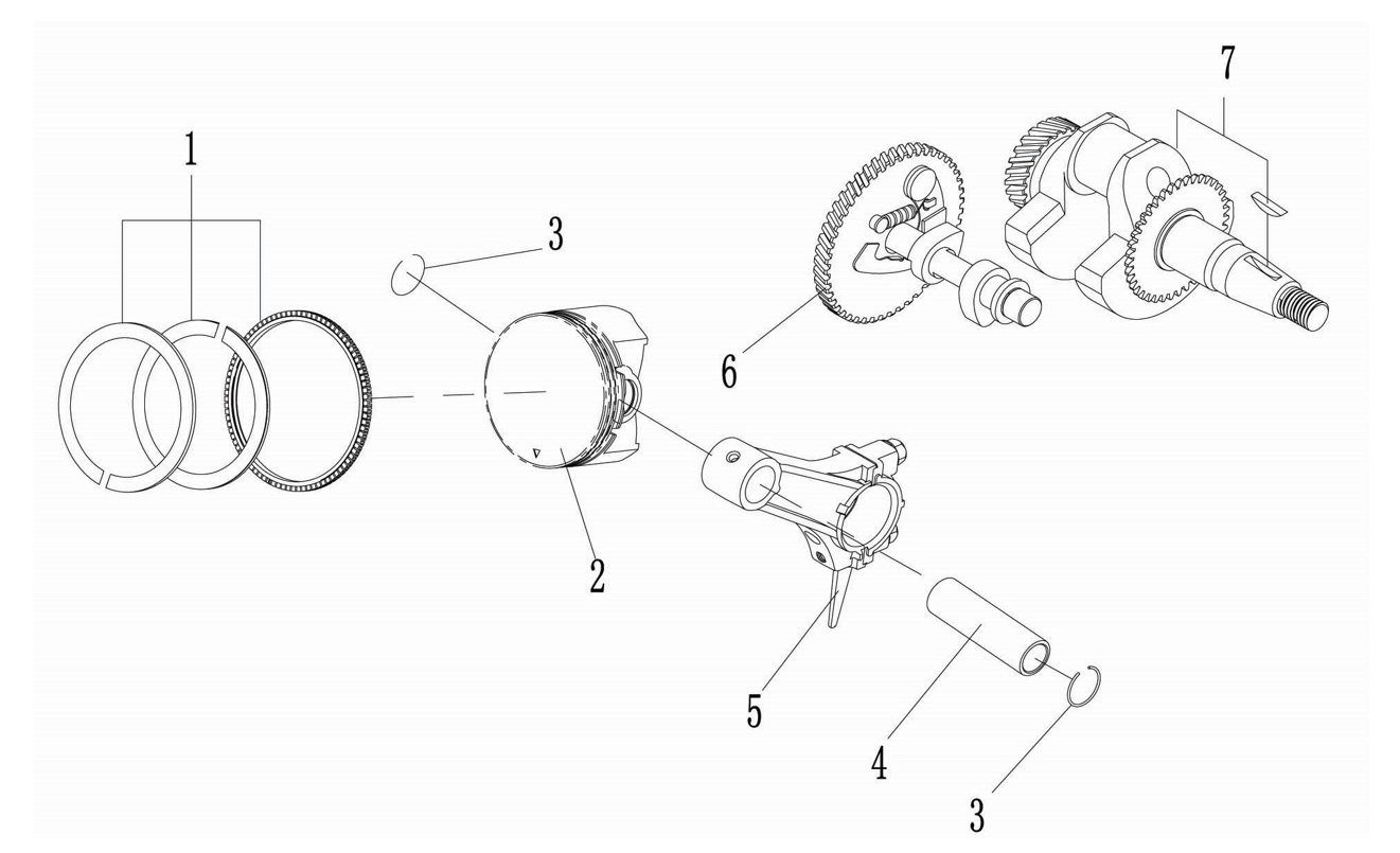 Crankshaft and piston