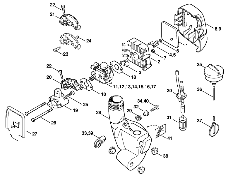Air filter, Fuel tank
