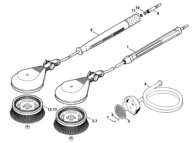 Rotory washing brush
