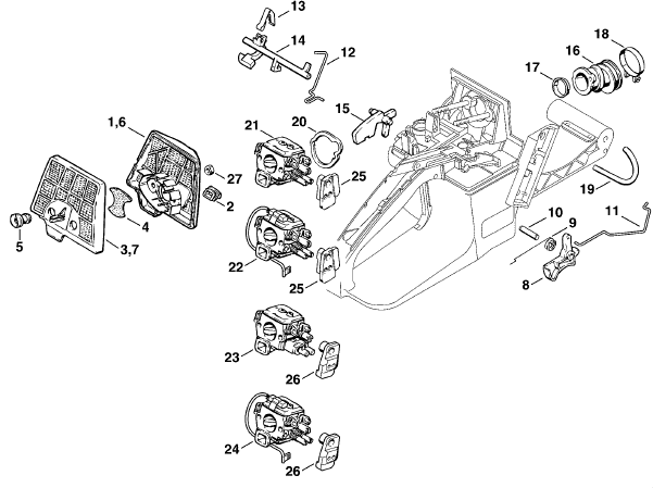 Air filter - Throttle control