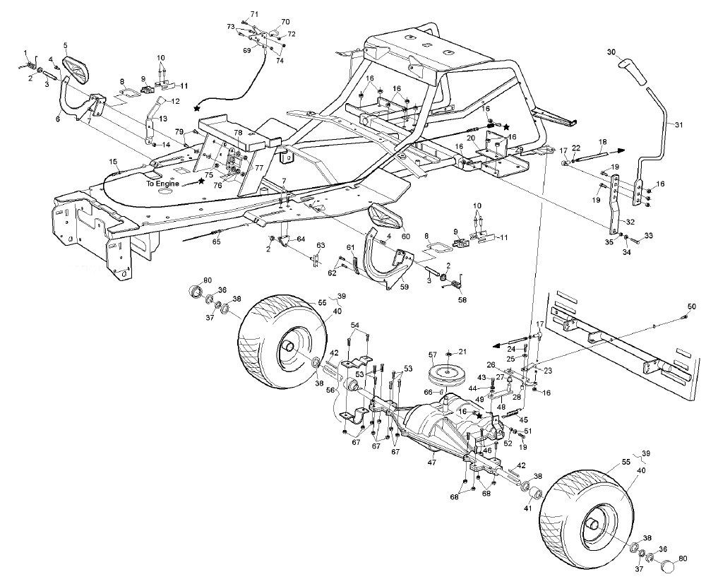 Rear Axle & Control Pedals