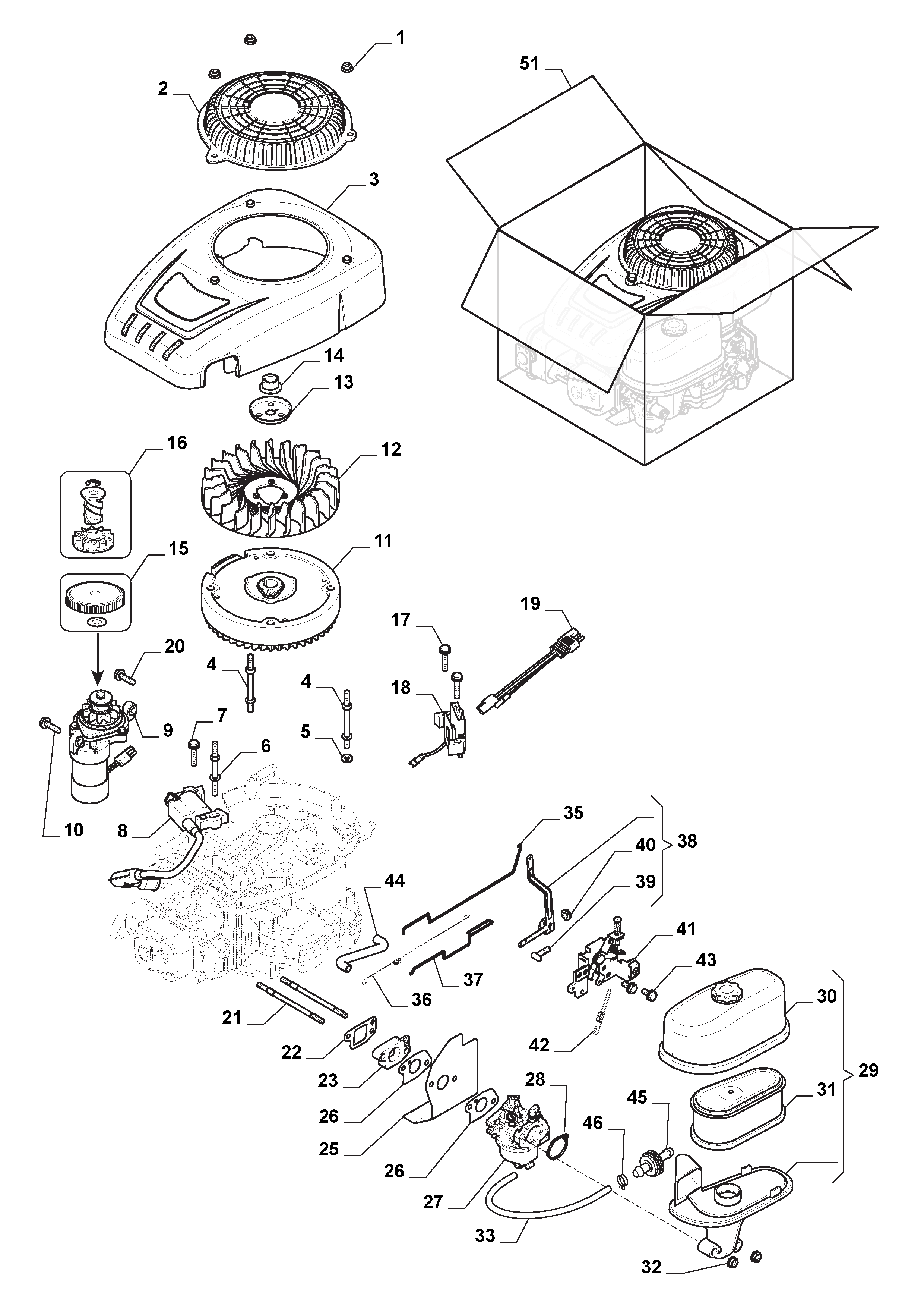  Carburettor, Air Cleaner Assy
