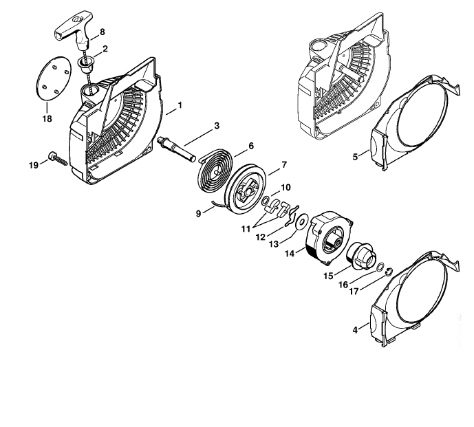 Fan Housing with Rewind Starter B