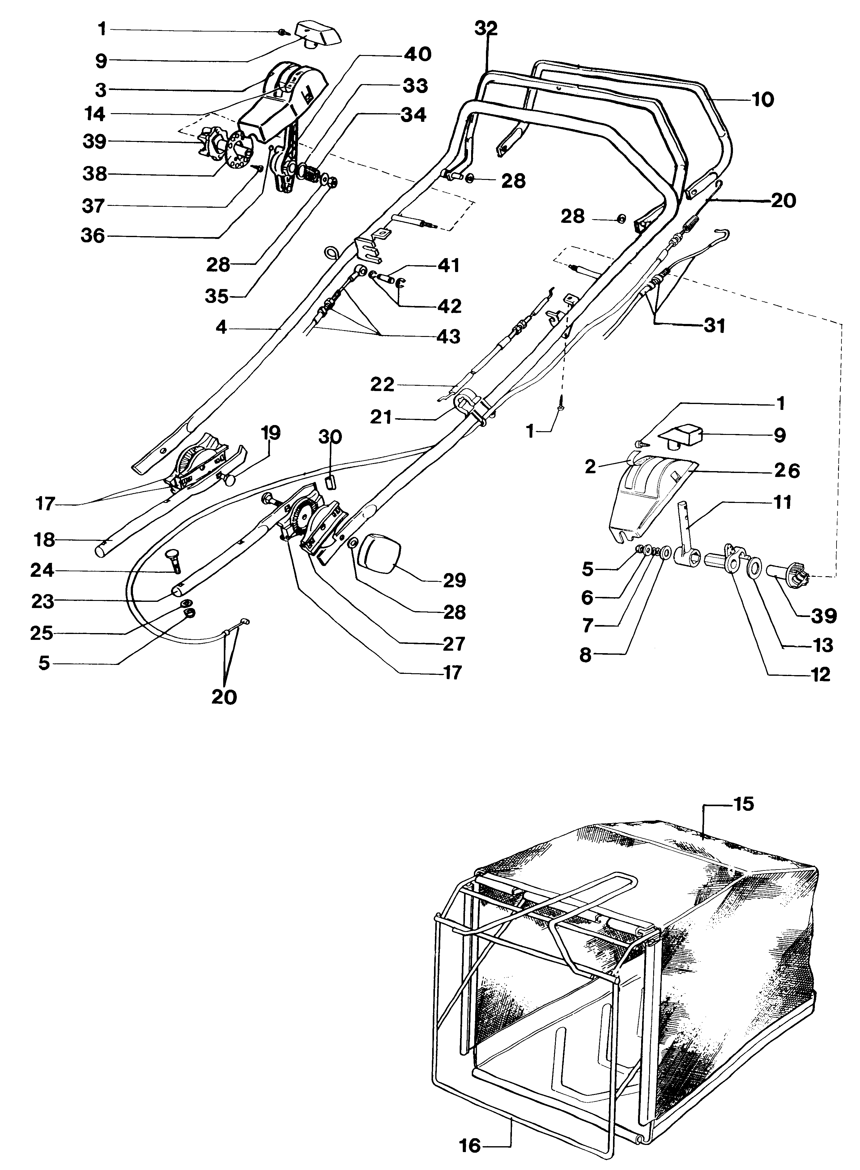 Handle and grass bag