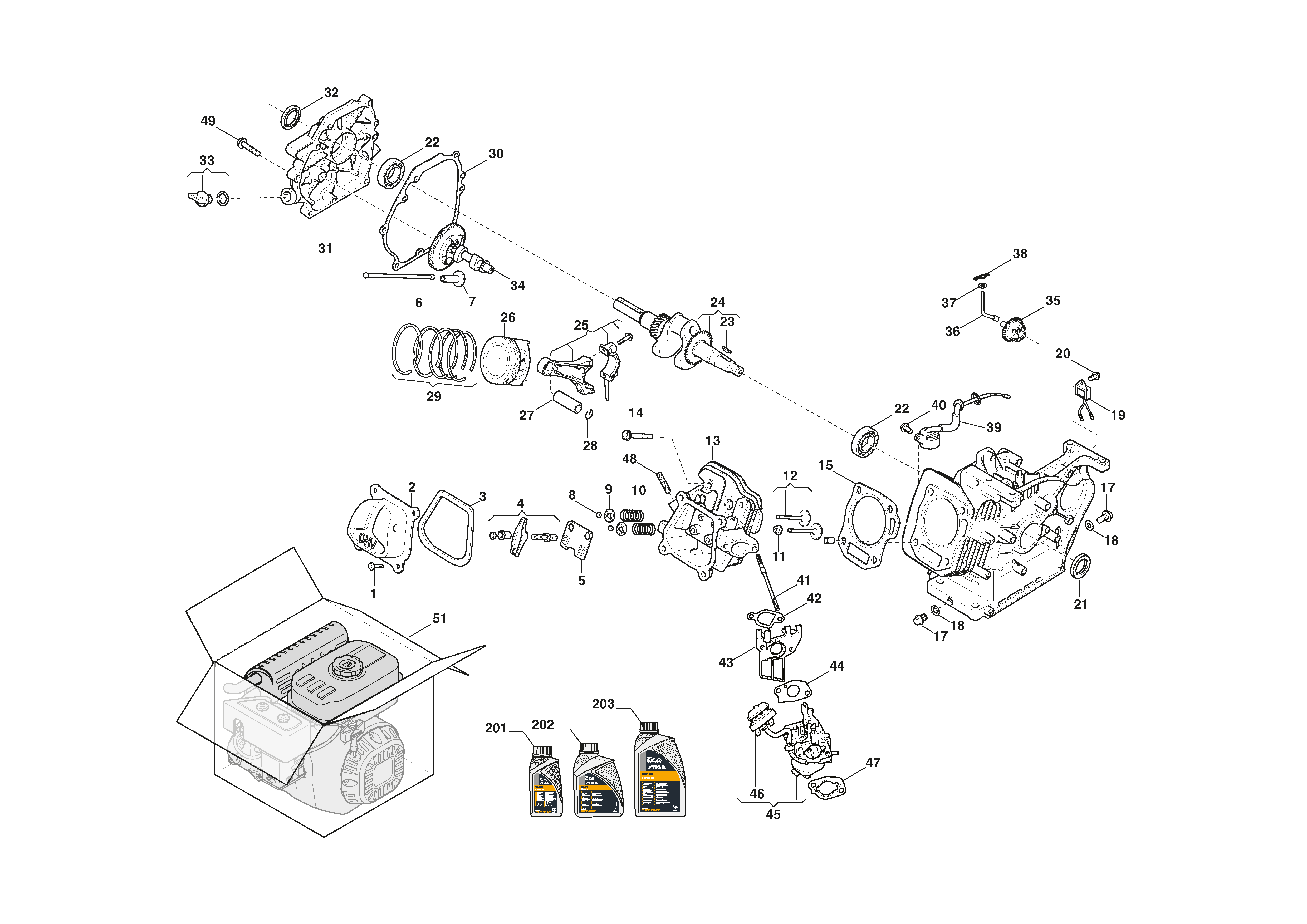  Piston, Crankshaft
