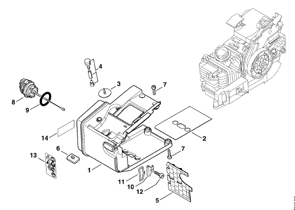 Tank housing MS 200 T
