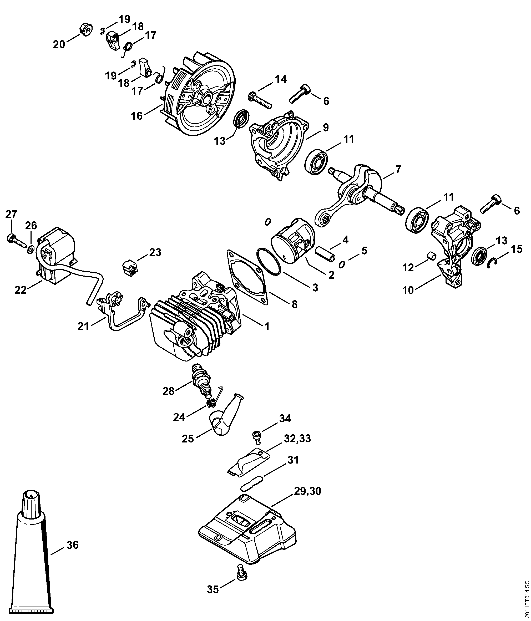 Cylinder with piston