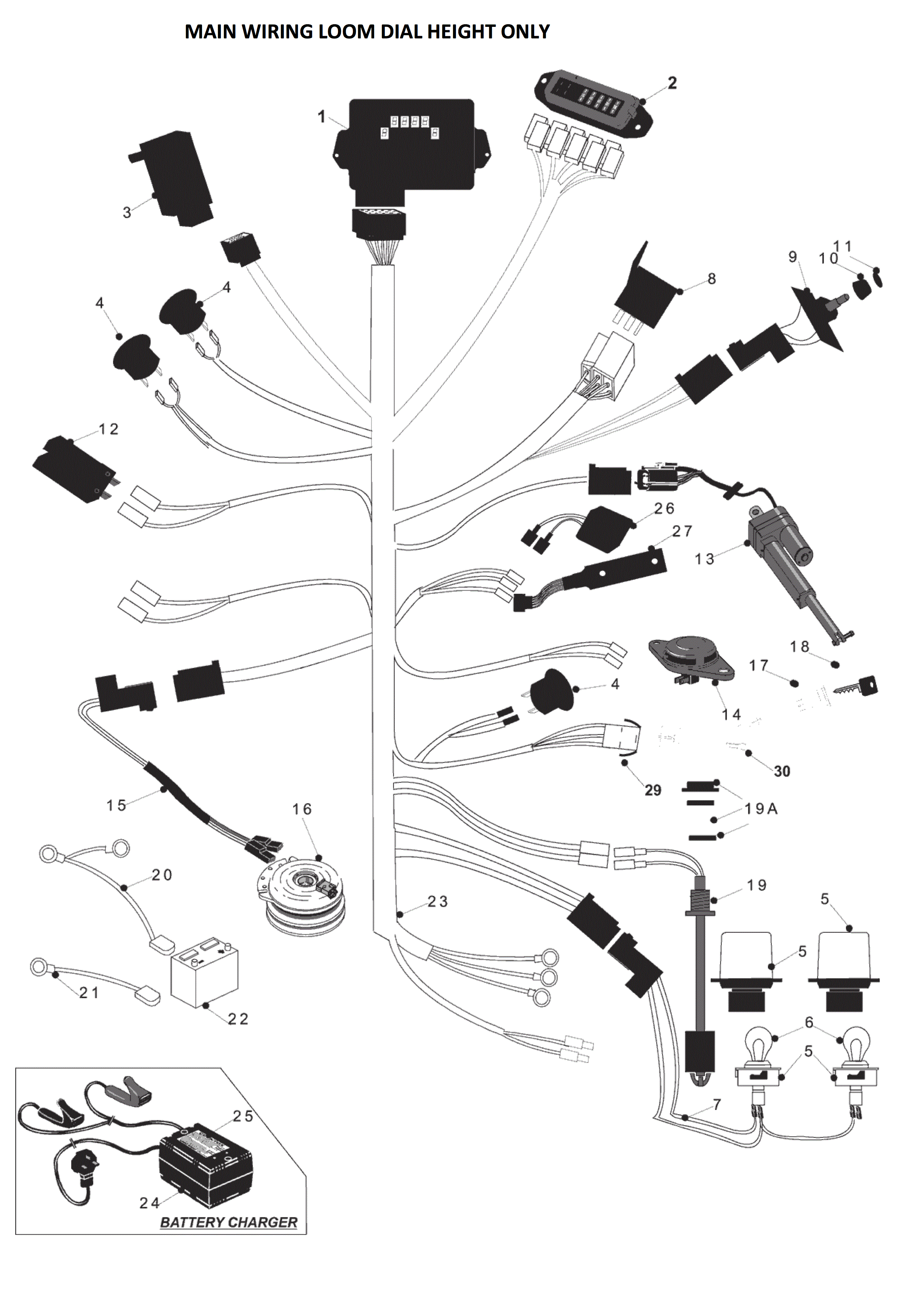 MAIN WIRING LOOM DIAL HEIGHT ONLY