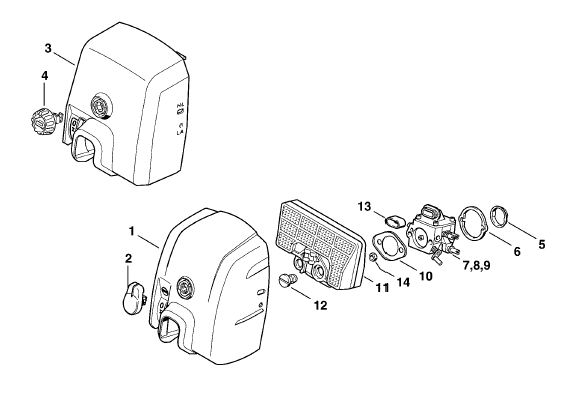 Carburetor box cover-Air filter