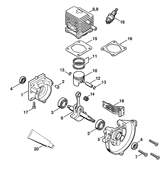 Crankcase, Cylinder