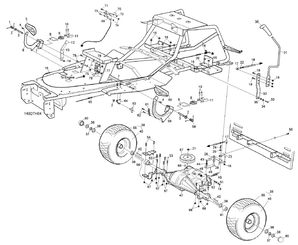 Rear Axle & Control Pedals