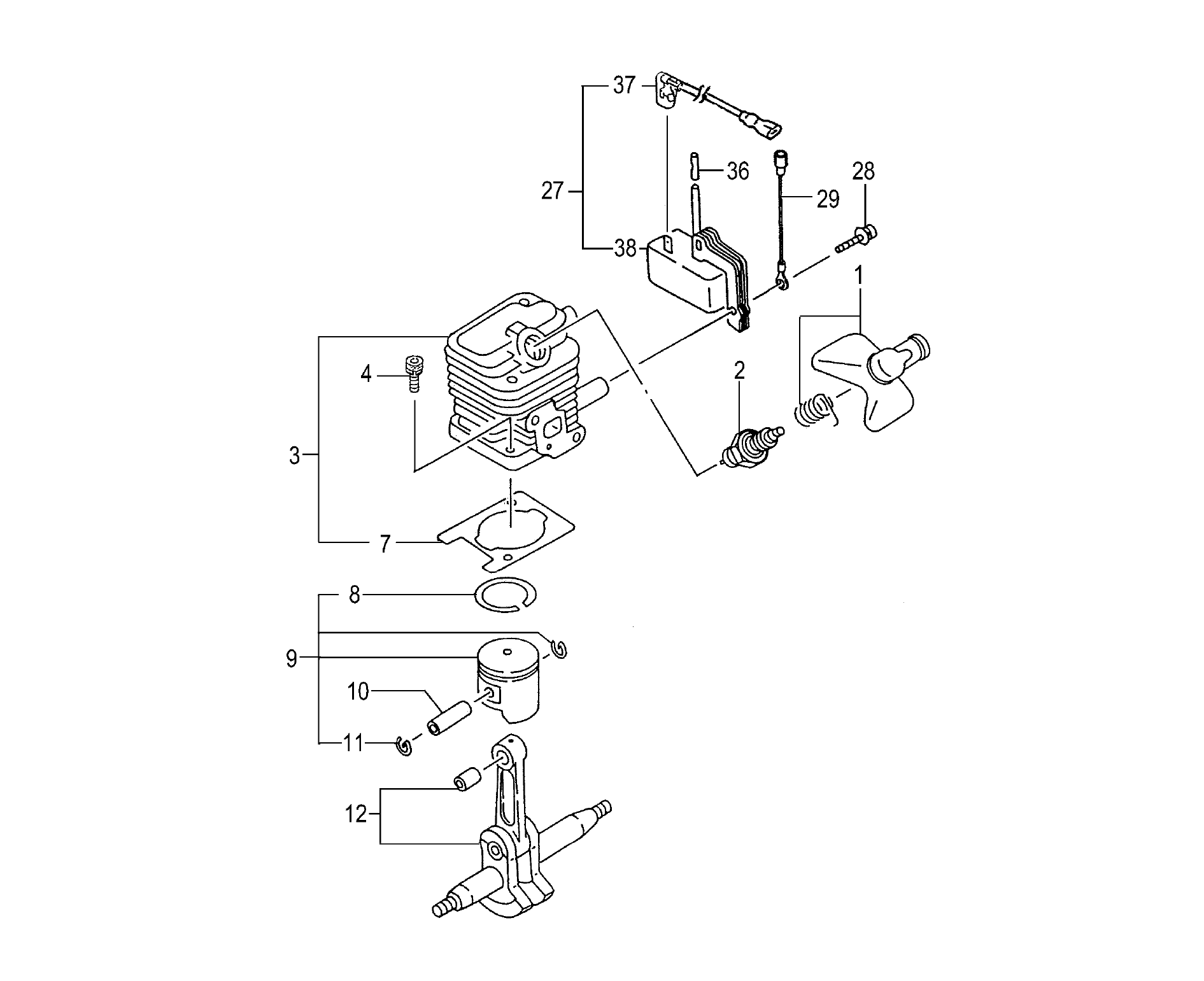 CYLINDER/PISTON/CRANK SHAFT