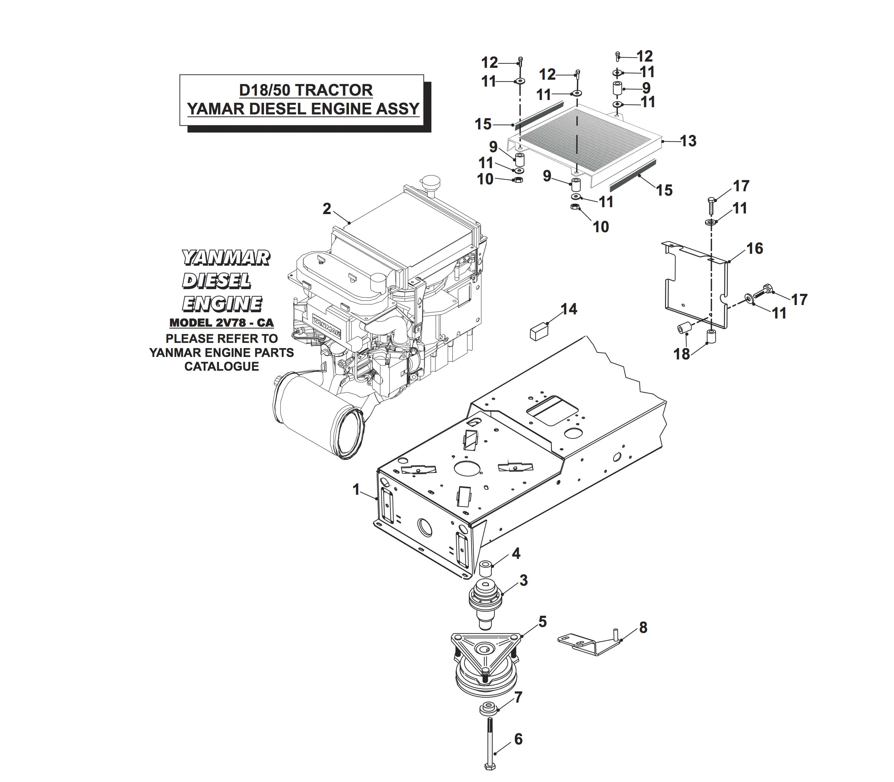 YANMAR DIESEL ENGINE ASSEMBLY