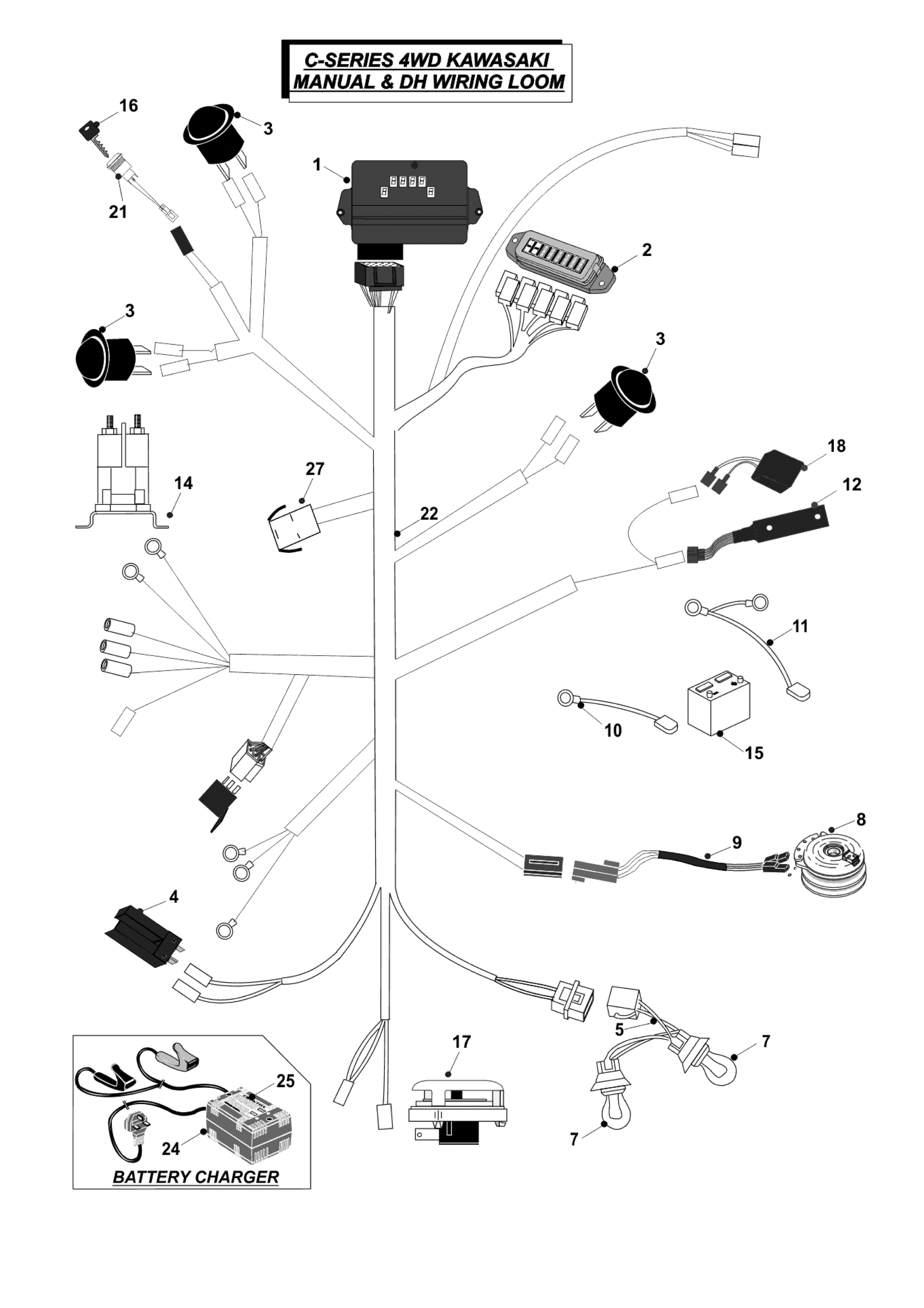 MANUAL & DH WIRING LOOM