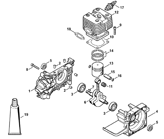 Crankcase, Cylinder