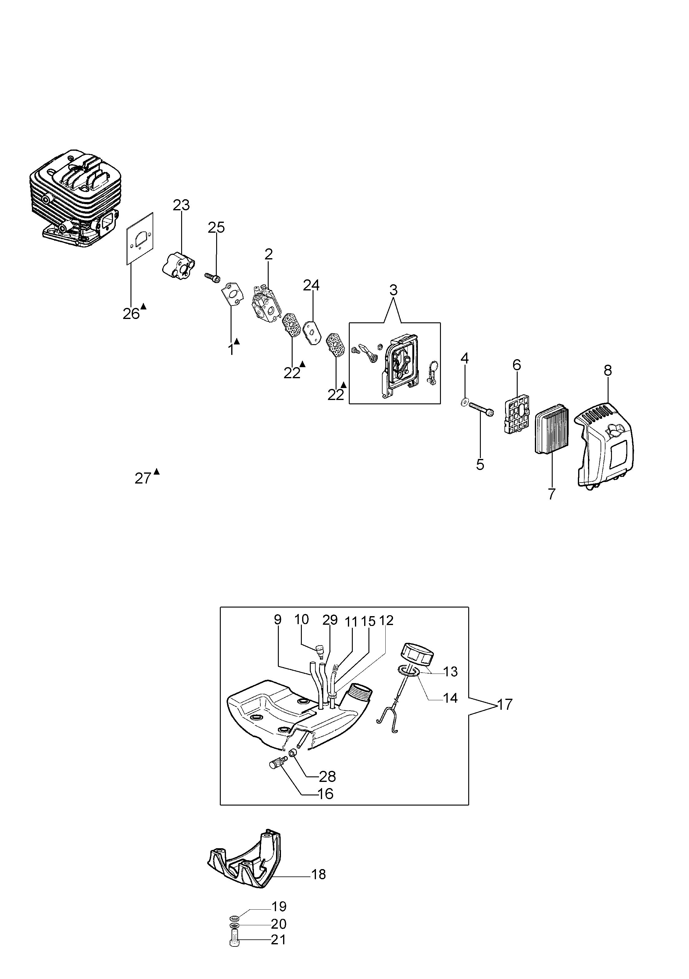 Tank and air filter