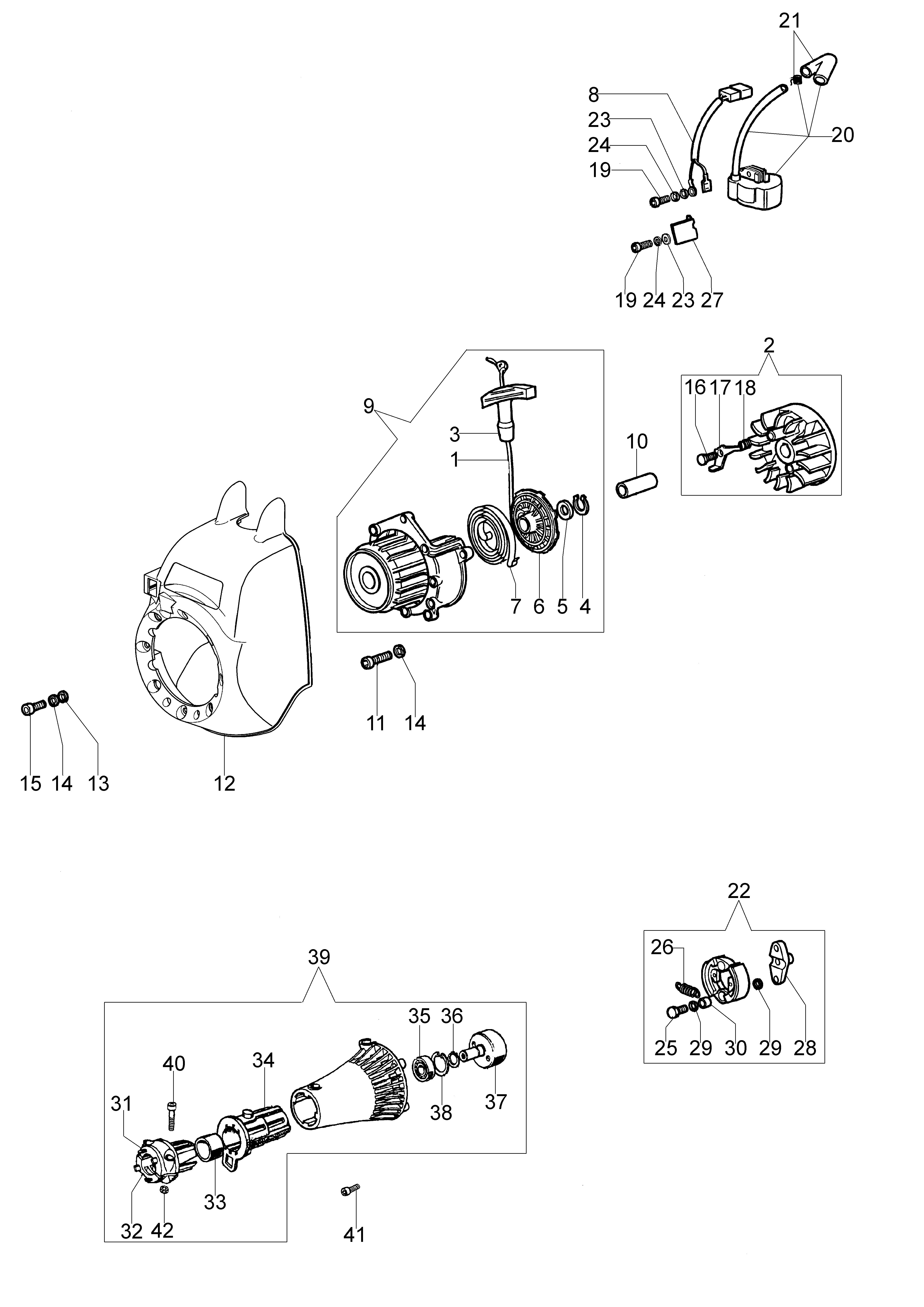 Starter assy and clutch