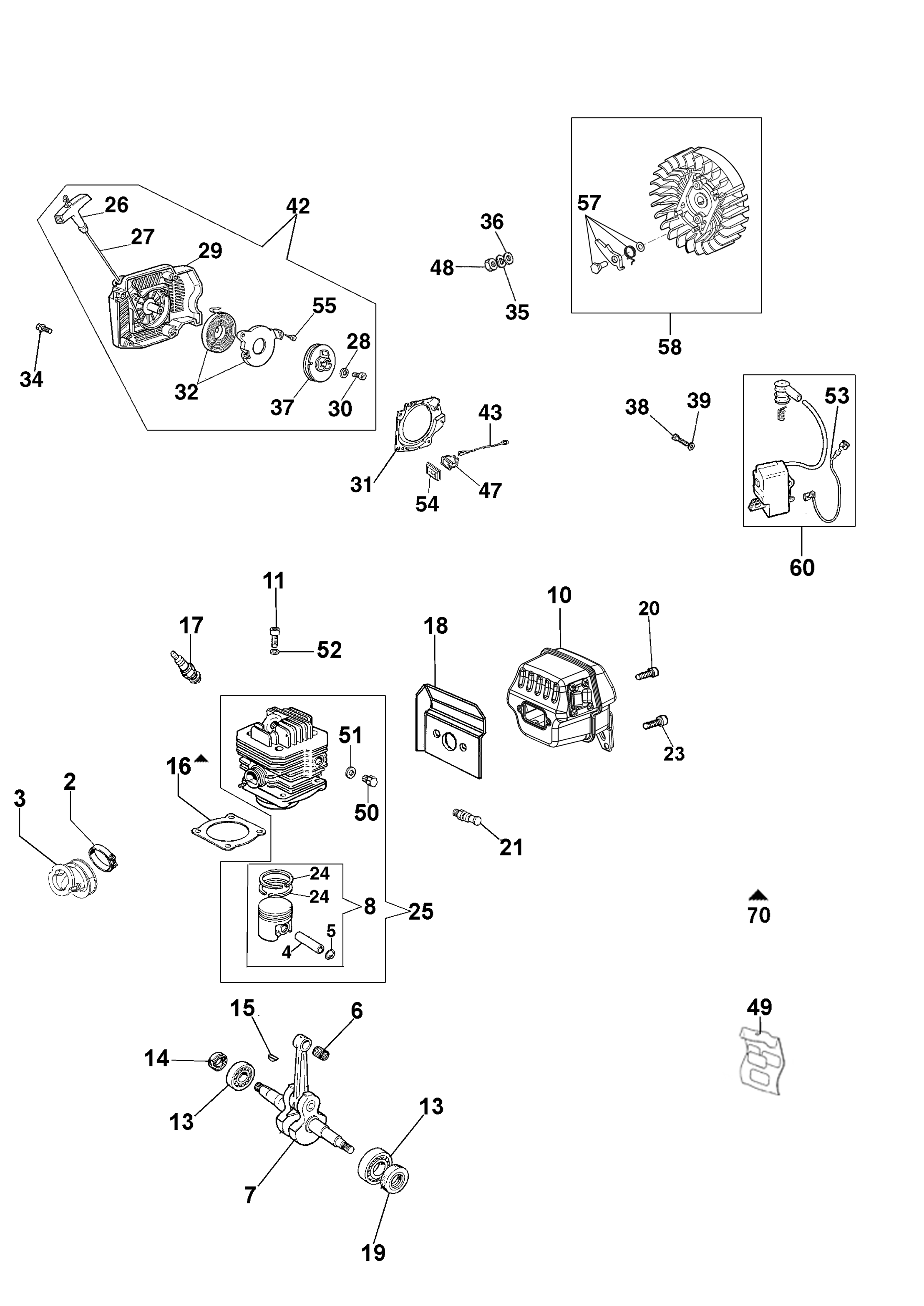 Engine and starter