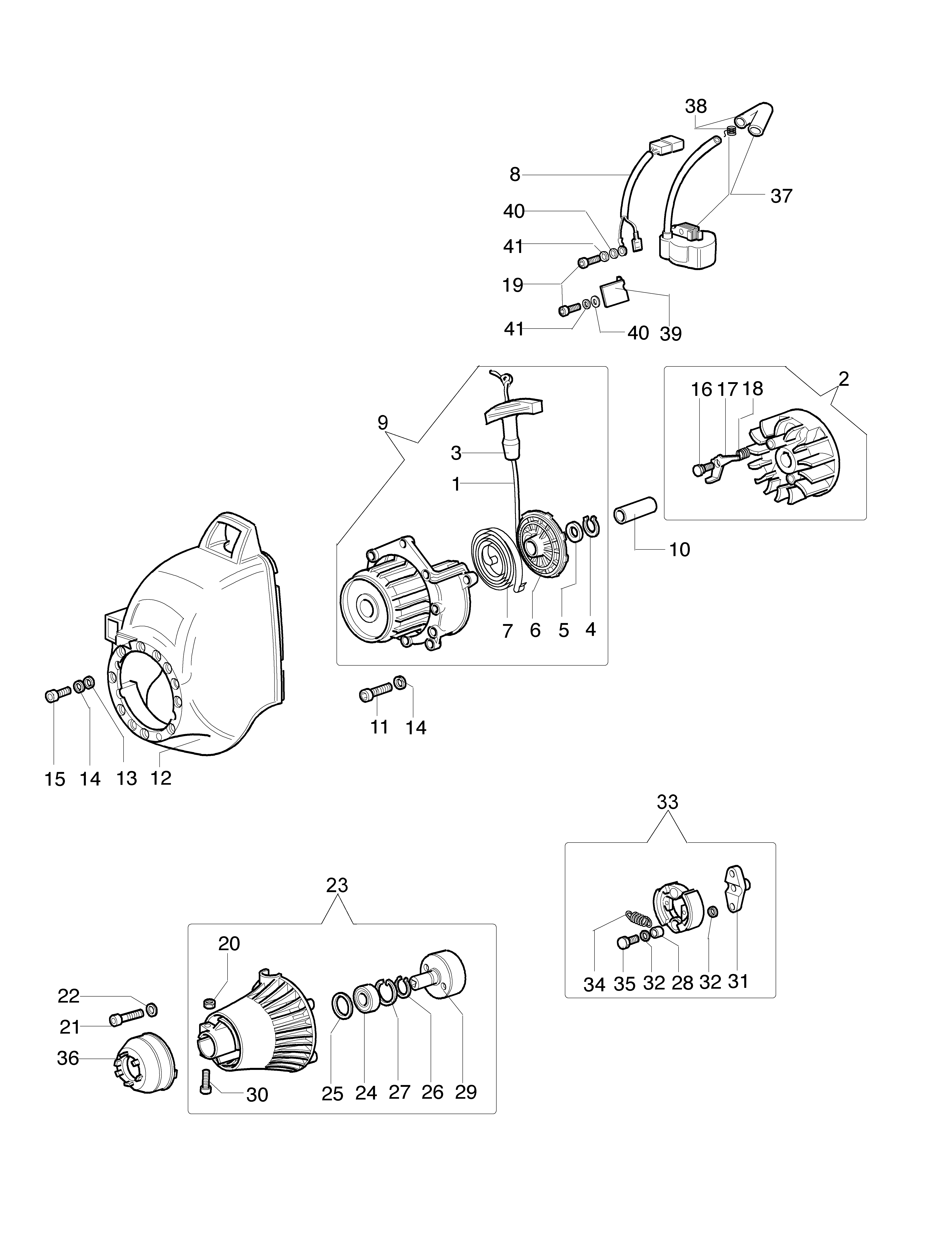 Starter assy and clutch