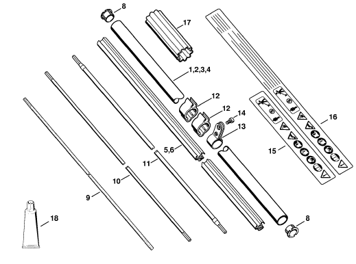 Drive tube assembly FS 80, 80R