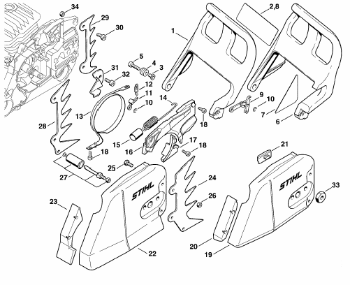 Chain brake - Chain sprkt cover