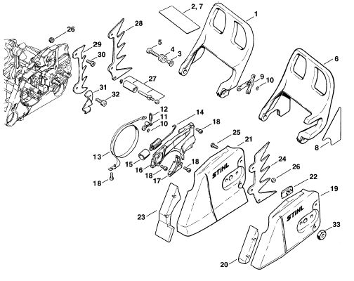 Chain brake-Chain sprkt cover