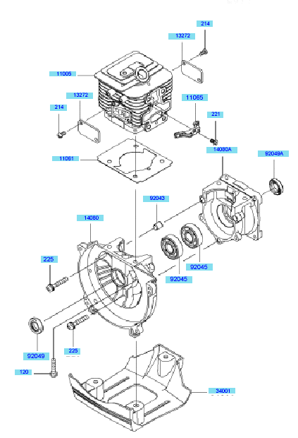 Cylinder	 Crankcase