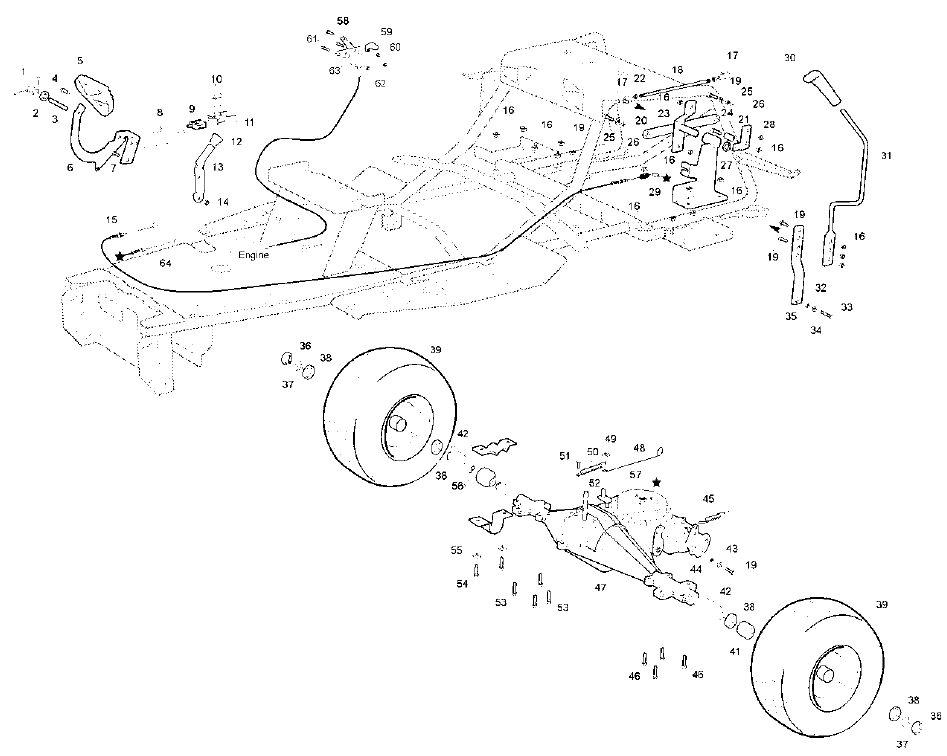 Rear Axle & Control Pedals