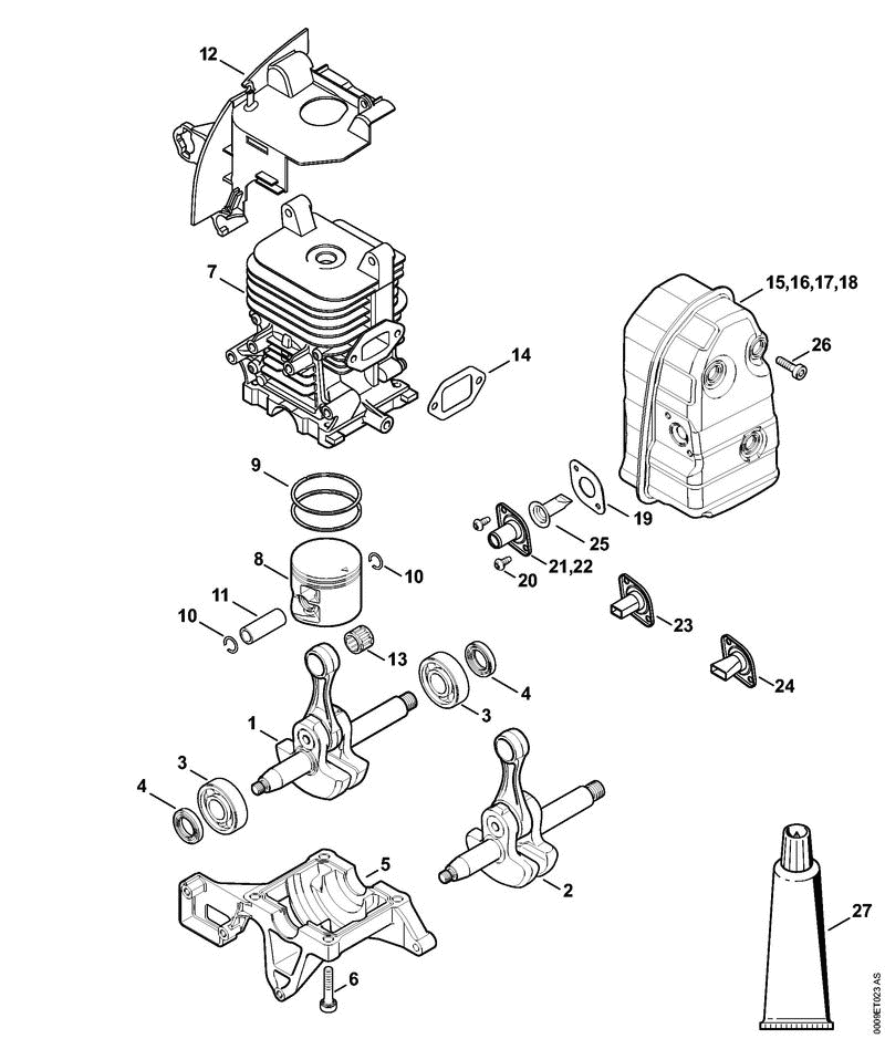 A CRANKSHAFT & MUFFLER