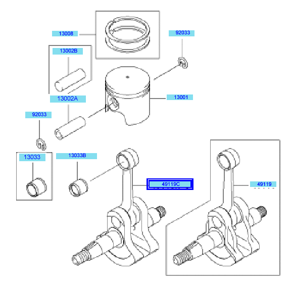 Piston	 Crankshaft