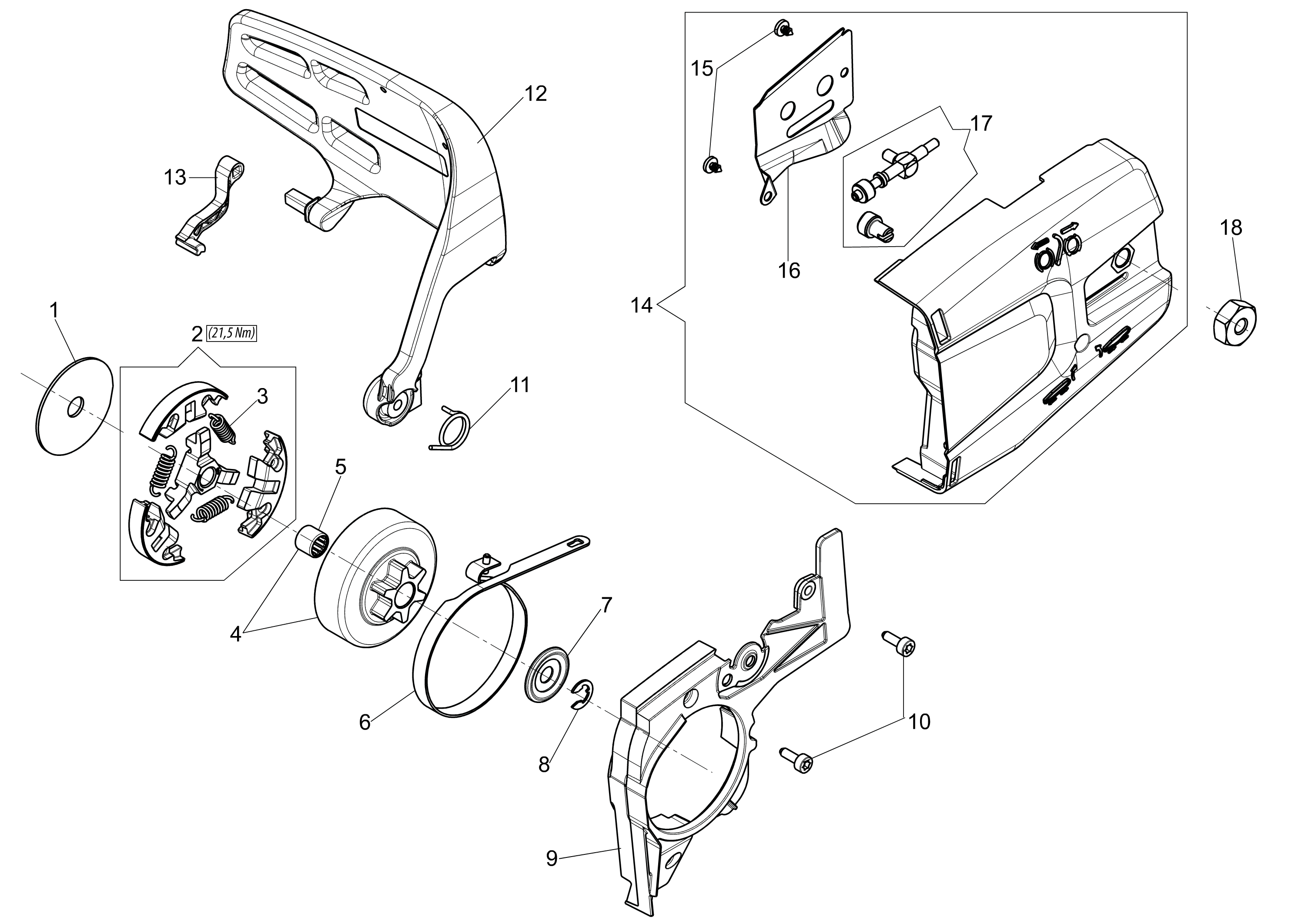 Chain cover and clutch